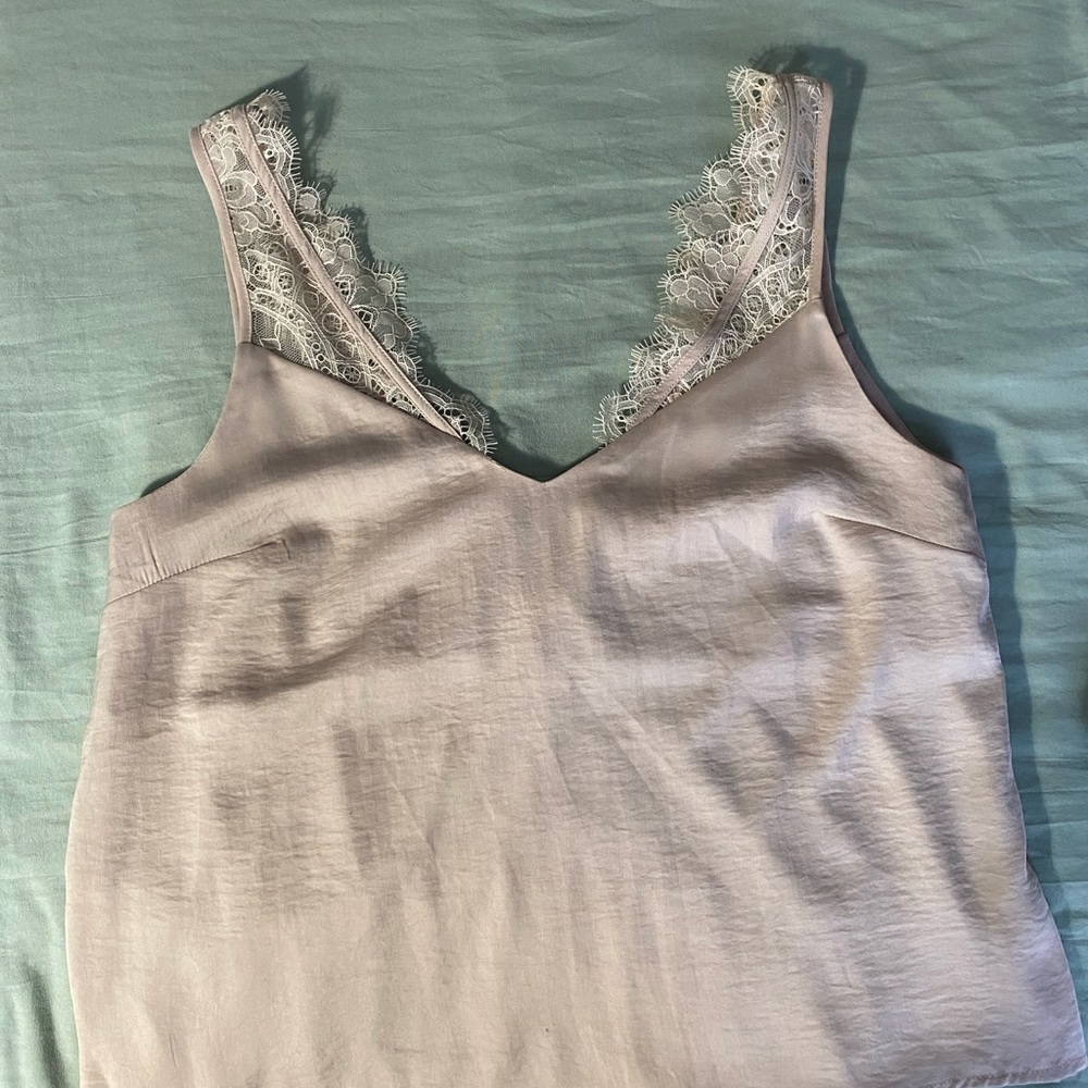 Satin lace tank top